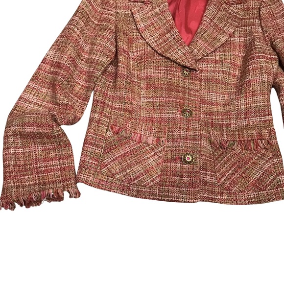 Vintage Sharon Young 2 pc Jacket & Shirt Set Silk‎ Lined Tweed Size 6 - Picture 2 of 12
